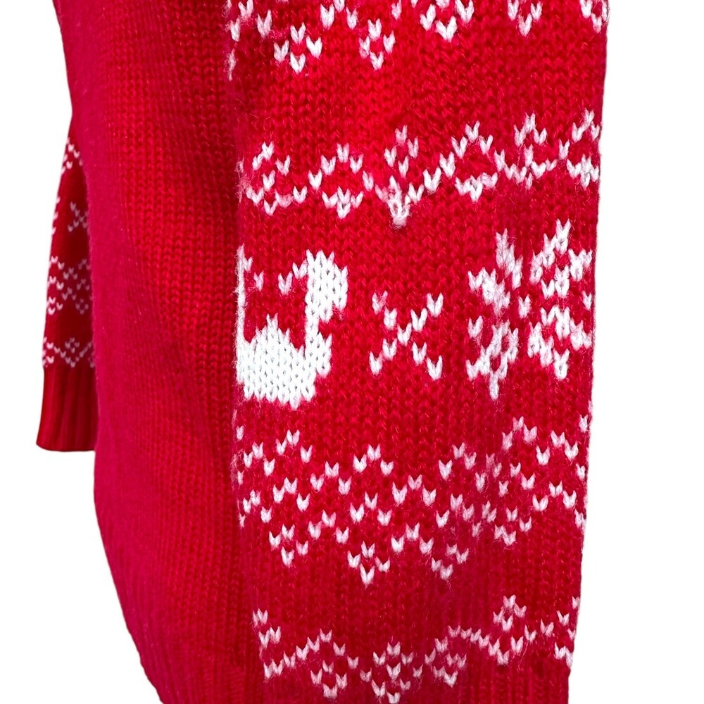 Disney Minnie Mouse Sweater Kids 18M Red White Festive Holiday Sequin Knit Top - Picture 8 of 11